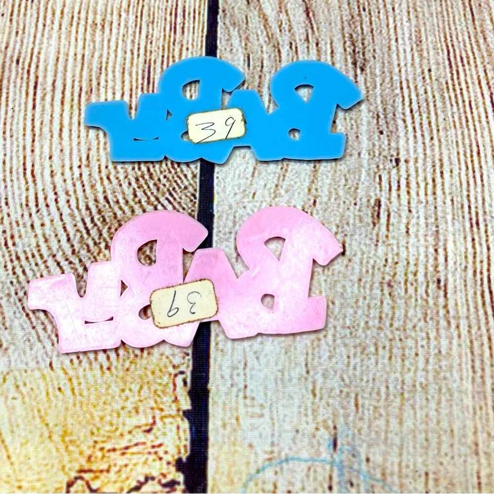 Baby Shower Cake Toppers/Decor Baby Blue Pink & Yellow Vintage